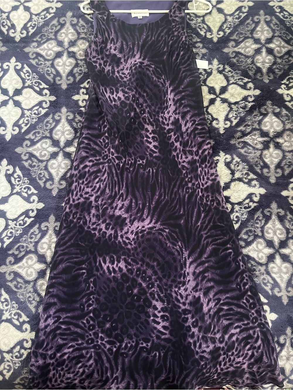 Studio Deep Purple Satin and Violet Dress